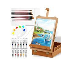 Без бренда «Набор подарочный «Две картинки» 27 предметов: этюдник 35 см из бука, краски акрил 12x12 мл, 2 холста 22x30 на мдф, 10 кистей, мастихин, палитра» в Пензе в интернет-магазине Без бренда «Набор подарочный «Две картинки» 27 предметов: этюдник 35 см из бука, краски акрил 12x12 мл, 2 холста 22x30 на мдф, 10 кистей, мастихин, палитра» в Пензе