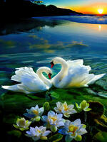 Без бренда «Пара белых лебедей на воде (20шт)» в Пензе