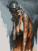 Женщина-кошка в татуировках