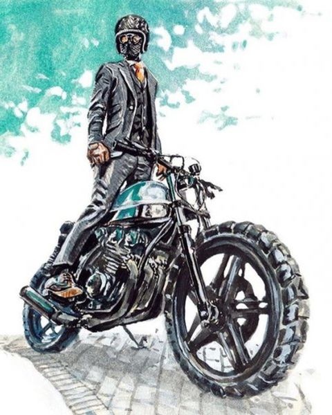 Картина по номерам 40x50 Крутой мотоциклист