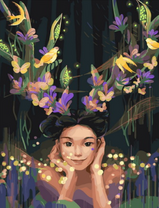 Без бренда «Темноглазая девчонка с цветами и птицами в волосах» в Пензе в интернет-магазине  Без бренда «Темноглазая девчонка с цветами и птицами в волосах» в Пензе