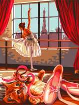 Разминка балерины и рыжий котенок