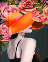 Без бренда «Дама в яркой шляпе и розы» в Пензе в интернет-магазине  Без бренда «Дама в яркой шляпе и розы» в Пензе