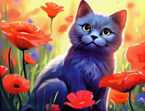 Без бренда «Серый котик и маки» в Пензе в интернет-магазине  Без бренда «Серый котик и маки» в Пензе