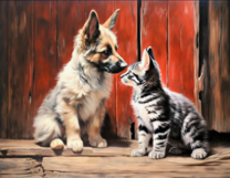 Без бренда «Знакомство котенка и щенка» в Пензе в интернет-магазине  Без бренда «Знакомство котенка и щенка» в Пензе