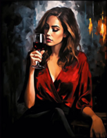 Без бренда «Девушка в красном платье с бокалом вина» в Пензе