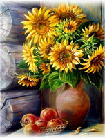 Без бренда «Кувшин с подсолнухами и корзинка с яблоками» в Пензе